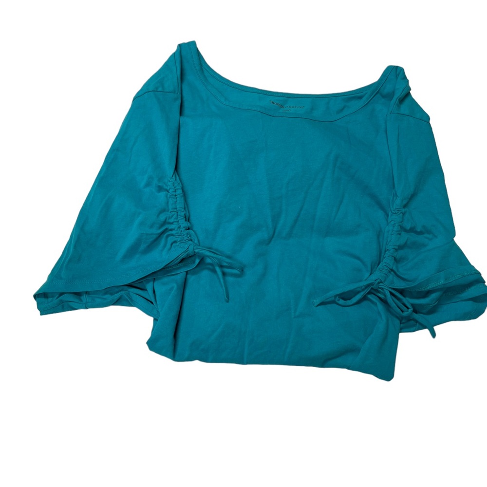 Woman Within Scoop Neck T Top Embellished Adjustable Short Sleeves Size 5X Plus - Picture 6 of 6